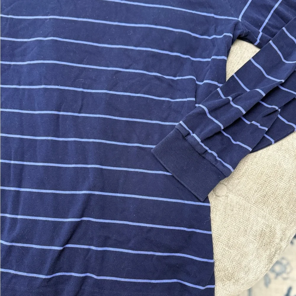 Polo Ralph Lauren Golf Dark Blue Striped Long Sleeve Collared Pima Cotton Shirt